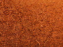 Load image into Gallery viewer, Rusty Brown Ethnic Tribal Cut Velvet Abstract Geometric Upholstery Fabric