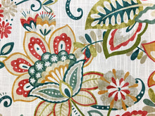 Load image into Gallery viewer, Mill Creek Enya Opal Ivory Teal Green Red Yellow Lime Beige Floral Upholstery Drapery Fabric
