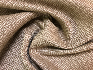 Schumacher Picard Weave Greige Designer Greek Key Geometric Upholstery Fabric