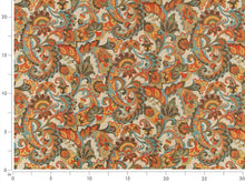 Load image into Gallery viewer, Heavy Duty Turquoise Green Yellow Beige Blue Floral Upholstery Fabric