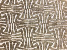 Load image into Gallery viewer, Castel Maison Mara Glaise Beige Wheat Off White Art Deco Geometric Abstract Chenille Upholstery Fabric