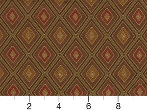 Heavy Duty Geometric Diamond Brown Beige Gold Green Pink Upholstery Drapery Fabric