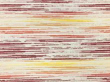 Load image into Gallery viewer, Water &amp; Stain Resistant Indoor Outdoor Abstract Kilim Red Orange Yellow White Coral Upholstery Drapery Fabric