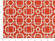 Load image into Gallery viewer, Heavy Duty Orange Ivory Brown Geometric Trellis Upholstery Drapery Fabric