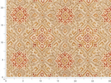 Load image into Gallery viewer, Burnt Orange Mustard Taupe Beige Ethnic Ikat Upholstery Drapery Fabric
