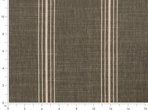 Crypton Water & Stain Resistant Nautical Stripe Dark Greige Light Cream Upholstery Fabric