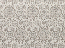 Load image into Gallery viewer, Cream Grey Charcoal Floral Moorish Medallion Upholstery Drapery Fabric