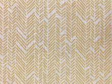 Load image into Gallery viewer, Twill Textiles French Stencil Herringbone Abstract Geometric Belgian Linen Beige Mustard Yellow Upholstery Drapery Fabric