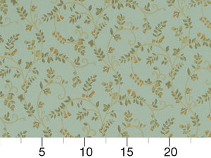 Heavy Duty Floral Seafoam Blue Beige Green Upholstery Drapery Fabric