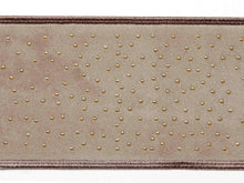 Load image into Gallery viewer, 3" Wide Gold Beaded Velvet Mocha Brown Black Midnight Blue Teal Drapery Tape Trim