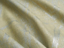 Load image into Gallery viewer, Cotton Poly Wheat Yellow Silver Metallic Abstract Geometric Diamond Drapery Fabric
