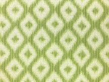 Load image into Gallery viewer, Designer Lime Green Ivory Water &amp; Stain Resistant Indoor Outdoor Geometric Upholstery Drapery Fabric