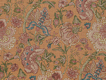 Load image into Gallery viewer, Mauve Burgundy Green Caramel Floral Upholstery Drapery Fabric