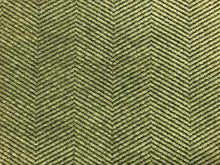 Load image into Gallery viewer, Designer Sage Green Charcoal Gray Black Herringbone Geometric Cotton Blend Water &amp; Stain Resistant Chenille Upholstery Fabric