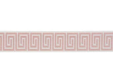 Load image into Gallery viewer, Off White Blush Pink Greek Key Geometric Tape Trim