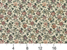 Load image into Gallery viewer, Heavy Duty Abstract Floral Tapestry Navy Blue Pink Plum Purple Peach Green Ivory Upholstery Fabric