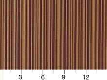 Load image into Gallery viewer, Heavy Duty Stripe Plum Purple Gold Beige Green Upholstery Drapery Fabric