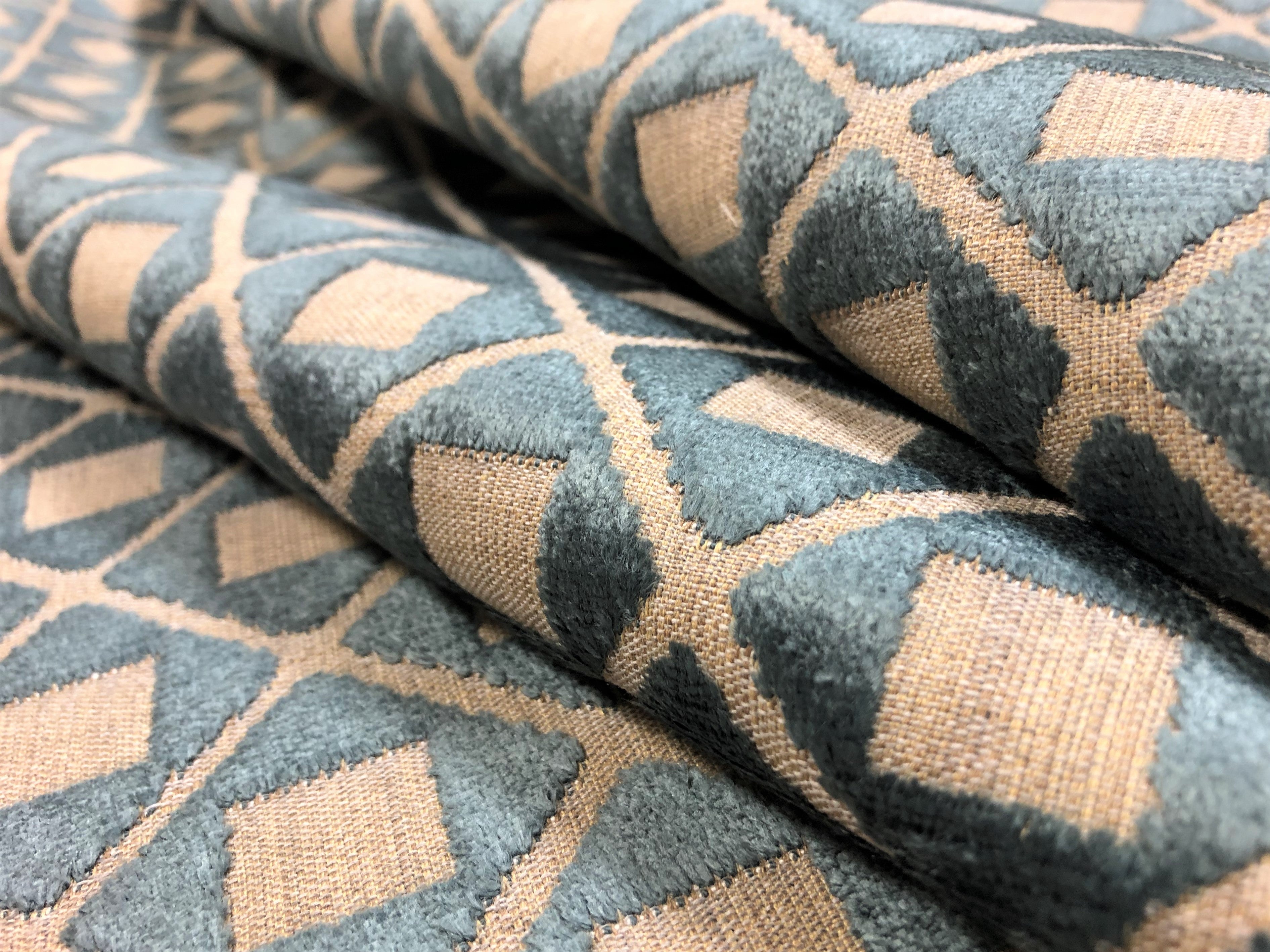 FEZ - CUT VELVET UPHOLSTERY FABRIC BY THE YARD
