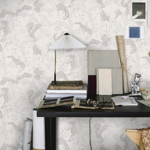 Schumacher Dancing Crane Wallpaper 3130 / Grey