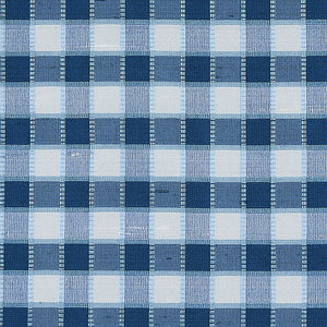 SCHUMACHER INGRID SILK CHECK FABRIC 3453004 / BLUE