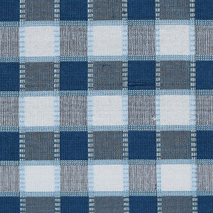 SCHUMACHER INGRID SILK CHECK FABRIC 3453004 / BLUE