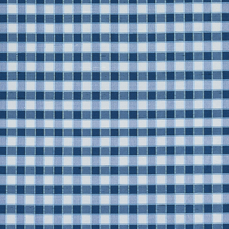 SCHUMACHER INGRID SILK CHECK FABRIC 3453004 / BLUE