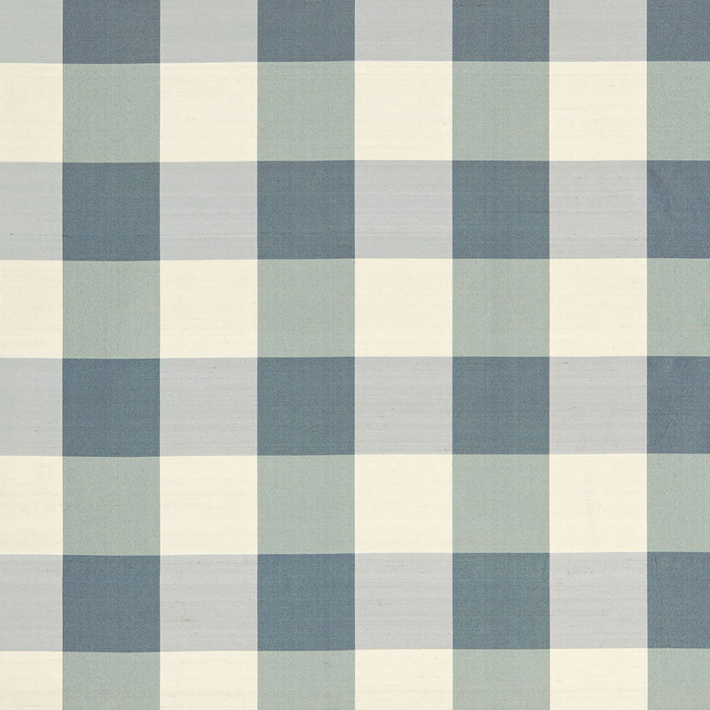 SCHUMACHER MONTGOMERY SILK PLAID FABRIC 3455001 / LAKESIDE