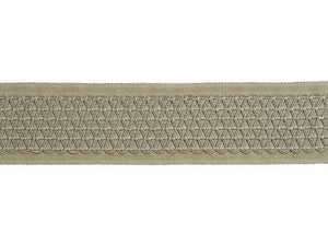 3" Wide Geometric Embroidered Greige Taupe Beige Drapery Tape Trim