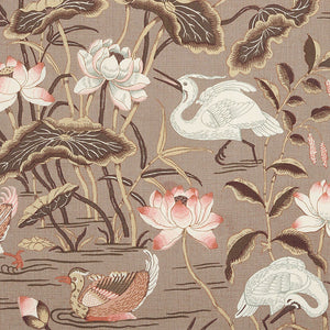 Schumacher Lotus Garden Fabric 172934 / Mocha