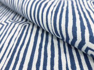 Mill Creek Riseley Bermuda Navy Blue White Geometric Ethnic Tribal Cotton Upholstery Drapery Fabric