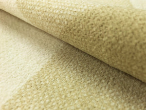 Designer Cotton Lambs Wool Buffalo Check Beige Cream Ivory Plaid Chenille Water & Stain Resistant Neutral Upholstery Fabric WHS 5154