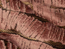 Load image into Gallery viewer, Designer Mauve Beige Abstract Cut Velvet Upholstery Fabric