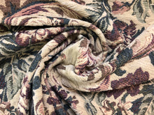 Load image into Gallery viewer, Vintage Floral Cotton Green Teal Beige Maroon Upholstery Fabric
