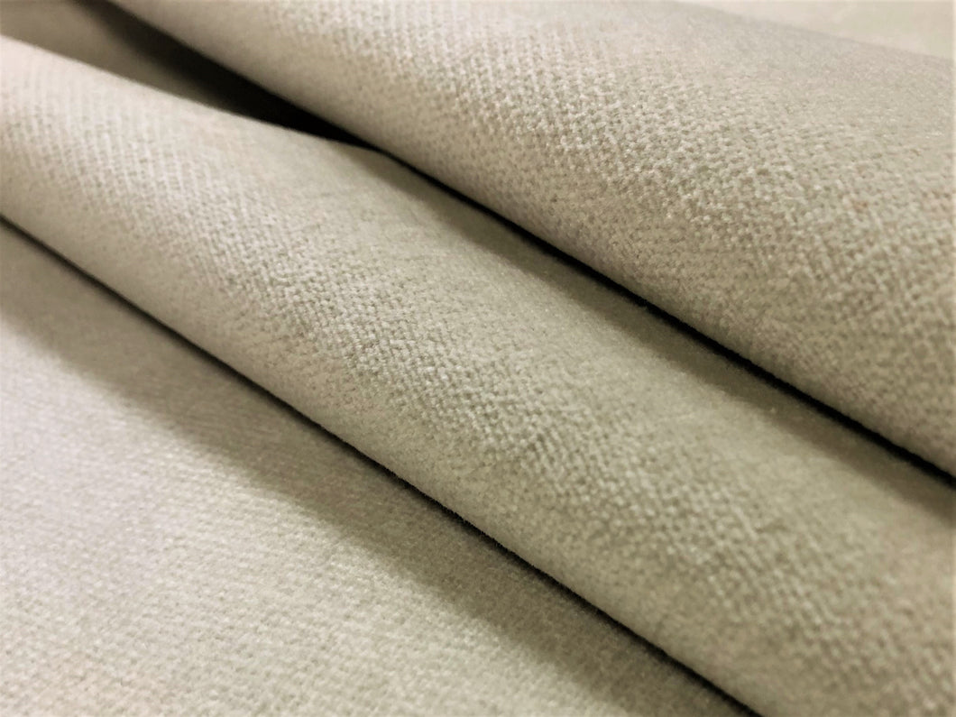 JB Martin Water & Stain Resistant Neutral Beige Cotton MCM Velvet Upholstery Drapery Fabric