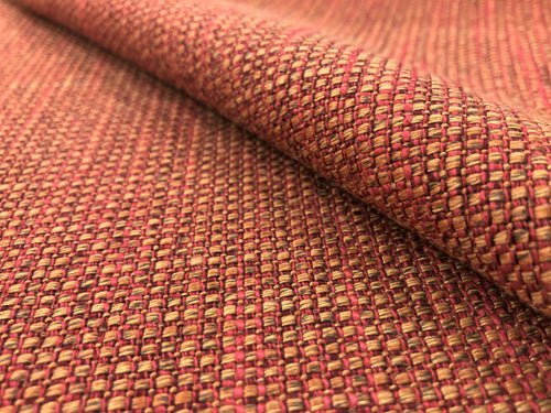 Designer Linen Viscose Rusty Orange Red MCM Mid Century Modern Tweed Upholstery Fabric