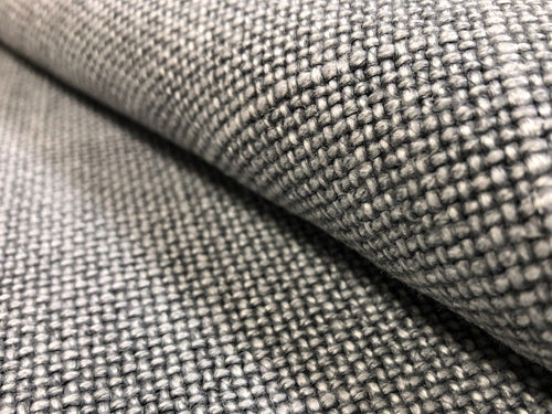 1.5 Yds Designer Gray Woven Heavy Duty Belgian Linen MCM Mid Century Modern Upholstery Fabric