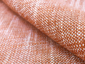 Designer Indoor Outdoor Water & Stain Resistant Orange White Woven MCM Mid Century Modern Tweed Upholstery Drapery Fabric WHS 5159