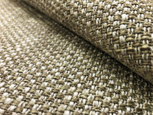 Load image into Gallery viewer, Designer Taupe Gray Grey MCM Mid Century Modern Woven Basketweave Tweed Upholstery Fabric