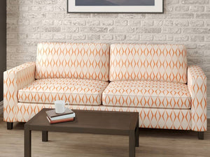 Heavy Duty Cream Orange Geometric Abstract Upholstery Drapery Fabric