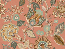 Load image into Gallery viewer, Rose Beige Mustard Gold Grey Seafoam Floral Embroidered Upholstery Drapery Fabric