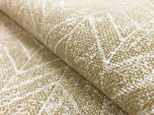 Load image into Gallery viewer, Designer Heavy Duty Water &amp; Stain Resistant Beige Wheat Off White Geometric Abstract Linen Upholstery Fabric