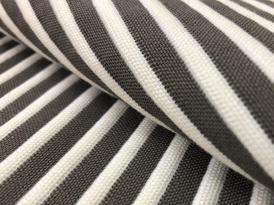 Taupe Beige Off White Nautical Stripe Upholstery Fabric