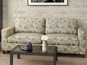 Heavy Duty Floral Seafoam Green Beige Brown Upholstery Drapery Fabric