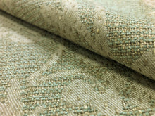 Load image into Gallery viewer, 1.75 Yds Designer Linen Viscose Floral Beige Sage Green Upholstery Fabric