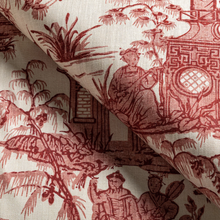 Load image into Gallery viewer, Lee Jofa Pagoda Toile Fabric / Garnet