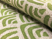 Load image into Gallery viewer, Galbraith &amp; Paul Mountains In Kiwi Oyster Linen Lime Green Ivory Woven Textured water resistant Geometric Upholstery Fabric