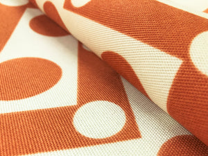 Ravello Duralee Thomas Paul Orange Ivory Geometric Art Deco Abstract Outdoor Water Resistant Fabric