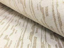 Load image into Gallery viewer, Caroline Cecil Gamal White Beige Natural Ethnic Tribal Abstract Geometric Belgian Linen Upholstery Drapery Fabric