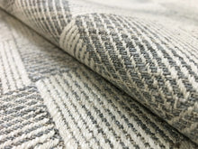 Load image into Gallery viewer, Remnant 1.75 Yds Schumacher Ashberg Moonstone Water &amp; Stain Resistant Woven Grey Beige Geometric Abstract Upholstery Drapery Fabric