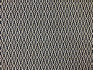 Thibaut Sumatra Navy Blue Beige Geometric Tribal Woven Upholstery Drapery Fabric